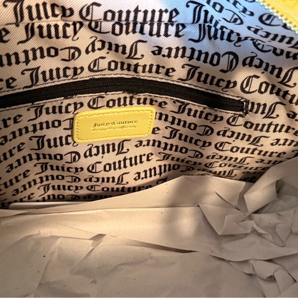 Juicy Couture NWT Amazing Juicy Yellow Fun Medium Velour Tote Bag (P147) - Picture 6 of 8